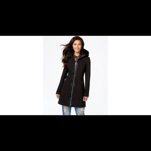 BCBGeneration Leather Trim Walker Coat